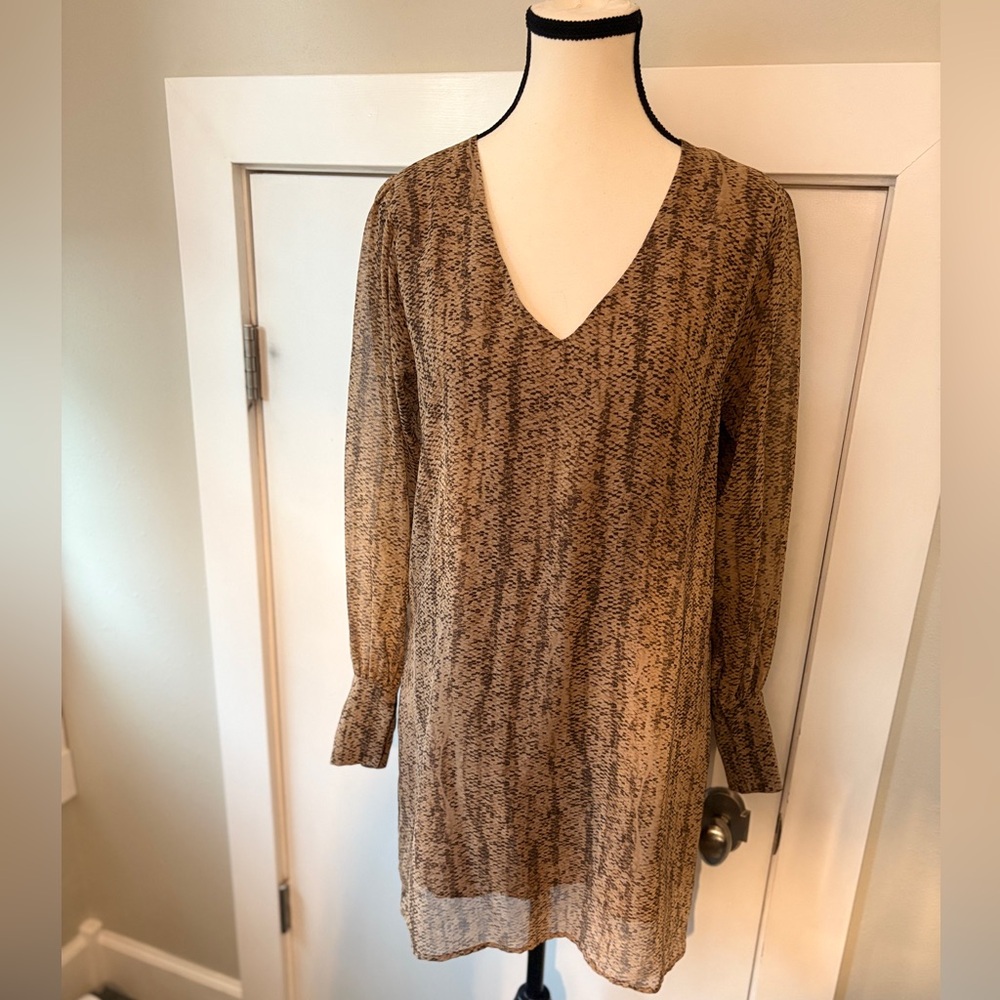 RORY BECA Tan Snakeskin Long sleeve Dress Size S